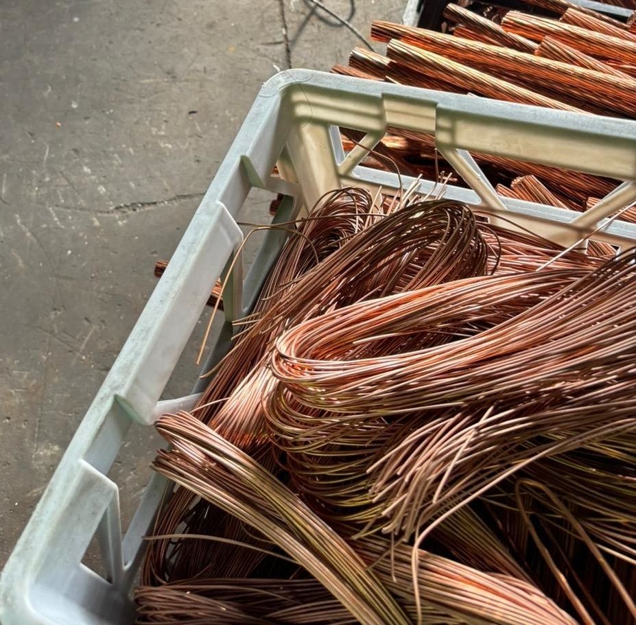 Copper and mixed scrap metal ready for recycling